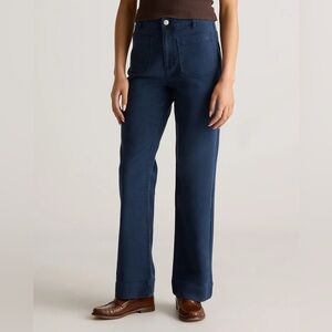 Quince Stretch Knit Wide Leg Pants in Deep Navy Blue Size 0